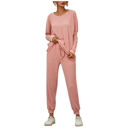 Juebong Two Piece Set for Women Loose Crewneck Drawstring Tops And Pants Trendy Fall Suit Pajama Outfits with Pocket Pink suits sets size S
Juebong Two Piece Set for Women Loose Crewneck Drawstring Tops And Pants Trendy Fall Suit Pajama Outfits with Pocket Pink suits sets size S