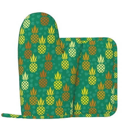 Oven Mitts and Pot Holders Sets Pineapples1 Non-Slip Silicone Oven Gloves Potholders Cotton Lining Heat Resistant Gloves Hot Pads for Kitchen Cooking Baking
Oven Mitts and Pot Holders Sets Pineapples1 Non-Slip Silicone Oven Gloves Potholders Cotton Lining Heat Resistant Gloves Hot Pads for Kitchen Cooking Baking
