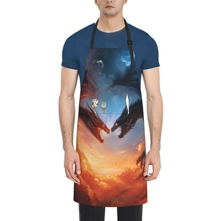 Lukts Adjustable Apron with 2 Pockets Chef Cooking Kitchen Restaurant Aprons for Women Men-Red And Blue Fire Cloud Dragon
Lukts Adjustable Apron with 2 Pockets Chef Cooking Kitchen Restaurant Aprons for Women Men-Red And Blue Fire Cloud Dragon