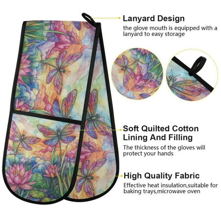 BZSMCE Oven Mitts Colorful Dragonflies Creative Pattern Resistant Kitchen Gloves
BZSMCE Oven Mitts Colorful Dragonflies Creative Pattern Resistant Kitchen Gloves