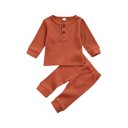 Canrulo Kids Baby Girls Boys Solid Color Long Sleeve Button Tops Pants Outfits Set Wheat 12-18 Months
Canrulo Kids Baby Girls Boys Solid Color Long Sleeve Button Tops Pants Outfits Set Wheat 12-18 Months