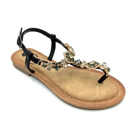 GC Shoes Women s Jeweled T Strap Flat Sandals Dressy Summer Ankle Buckle Flats Comfortable Fashion Sandal Ann/Black/8.5
GC Shoes Women s Jeweled T Strap Flat Sandals Dressy Summer Ankle Buckle Flats Comfortable Fashion Sandal Ann/Black/8.5