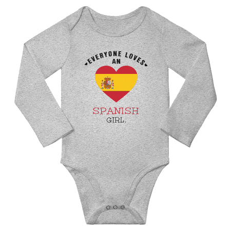 Everyone Loves An Spanish Girl Baby Long Slevve Bodysuit Unisex Gifts (Gray 6-12 Months)
Everyone Loves An Spanish Girl Baby Long Slevve Bodysuit Unisex Gifts (Gray 6-12 Months)