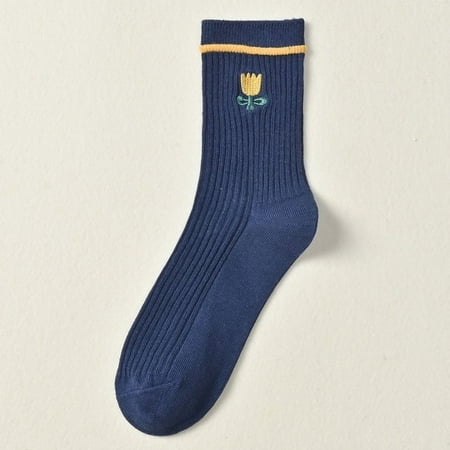 Solid Color Double Needle Embroidery High-grade Cute Cotton Sweat-absorbent Tube Autumn And Winter Tulip Socks Women s 2 Pairs
Solid Color Double Needle Embroidery High-grade Cute Cotton Sweat-absorbent Tube Autumn And Winter Tulip Socks Women s 2 Pairs