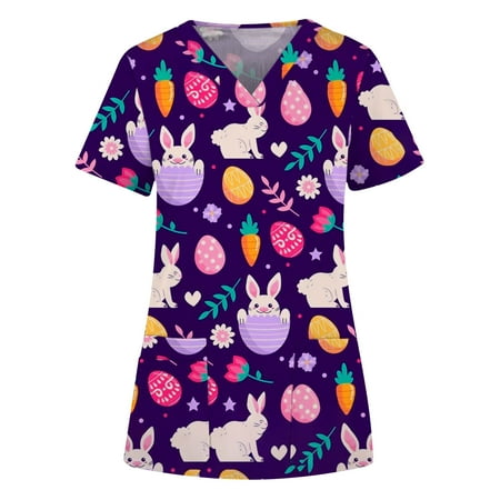 Summer Tops for Women 2022 Printed Summer Scrubs For Women With Pockets Graphic Tees Vintage Easter Nusring Short Sleeve Work Tops Plus Workwear
Summer Tops for Women 2022 Printed Summer Scrubs For Women With Pockets Graphic Tees Vintage Easter Nusring Short Sleeve Work Tops Plus Workwear
