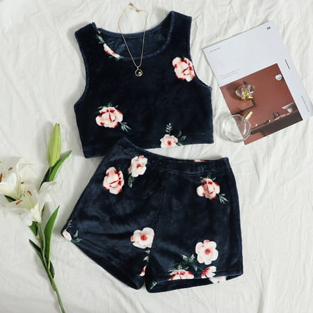 Levmjia Women s Pajamas Set Clearance Summer Plus Size Women s Autumn/winter Floral Print Sleeveless Short Tank Shorts Two-piece Pajamas Ladies Autumn Thick House Wear
Levmjia Women s Pajamas Set Clearance Summer Plus Size Women s Autumn/winter Floral Print Sleeveless Short Tank Shorts Two-piece Pajamas Ladies Autumn Thick House Wear