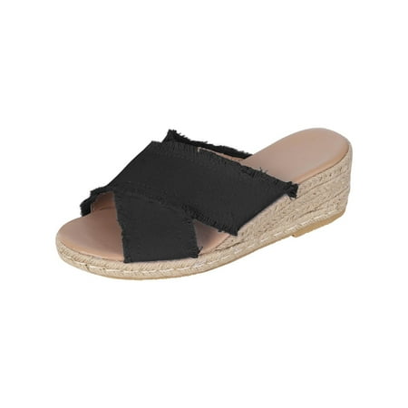 VKEKIEO Women Summer Shoes Denim Cross Slope Heel Thick Soled Round Head Beach Slippers
VKEKIEO Women Summer Shoes Denim Cross Slope Heel Thick Soled Round Head Beach Slippers