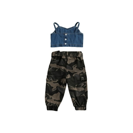 Inevnen 2Pcs Toddler Baby Girl Outfits Sleeveless Shirt Vest Denim Tank Tops Camouflage Pants
Inevnen 2Pcs Toddler Baby Girl Outfits Sleeveless Shirt Vest Denim Tank Tops Camouflage Pants