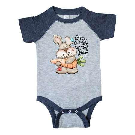 Inktastic Home is Where Carrot Grows Bunny Rabbit Gift Baby Boy Bodysuit