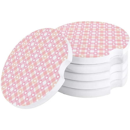 ZHANZZK Sweet Love Heart Pink Plaid Texture Set of 2 Car Coaster for Drinks Absorbent Ceramic Stone Coasters Cup Mat with Cork Base for Home Kitchen Room Coffee Table Bar Decor
ZHANZZK Sweet Love Heart Pink Plaid Texture Set of 2 Car Coaster for Drinks Absorbent Ceramic Stone Coasters Cup Mat with Cork Base for Home Kitchen Room Coffee Table Bar Decor