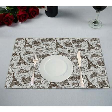 ABPHQTO Paris Landmark Lettering Vintage Doodle French Placemat 12x18 Inch Set of 2 Table Placemats
ABPHQTO Paris Landmark Lettering Vintage Doodle French Placemat 12x18 Inch Set of 2 Table Placemats