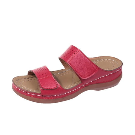 TUOBARR Flat Sandals for Women Women s Summer Wedge Heels With Thick Soles Slippers Fashion Flip Flop Orthopedic Sandals Red
TUOBARR Flat Sandals for Women Women s Summer Wedge Heels With Thick Soles Slippers Fashion Flip Flop Orthopedic Sandals Red