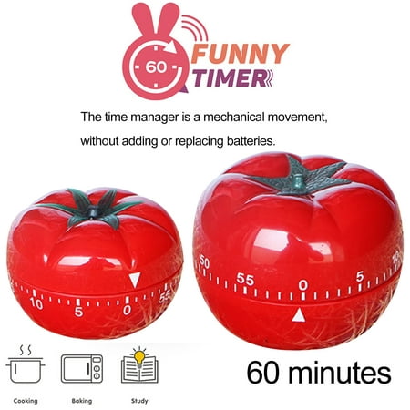 

Riguas Tomato Shape Kitchen Cooking Timer Reminder Alarm Clock 1 Minute to 60 Minutes Adjustable Countdown Clock Mechanical Timer