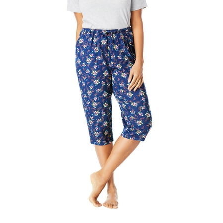 Dreams & Co. Women s Plus Size Knit Sleep Capri Pajamas