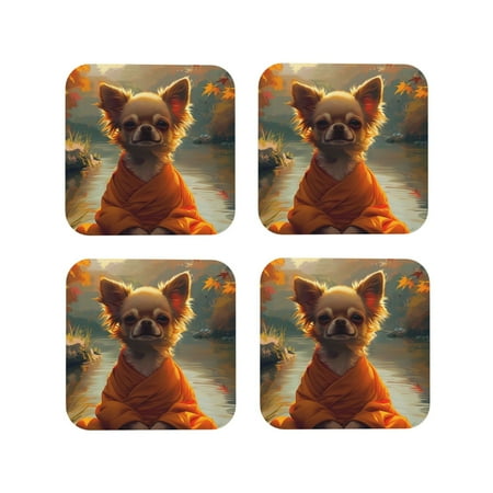 Leather Coasters with Heat-resistant for Drinks Maple Leaf Meditating Chihuahua Cup Coasters Cup Pad Mat for Tabletop Protection Coffee Table Office Desk and Housewarming Gift
Leather Coasters with Heat-resistant for Drinks Maple Leaf Meditating Chihuahua Cup Coasters Cup Pad Mat for Tabletop Protection Coffee Table Office Desk and Housewarming Gift