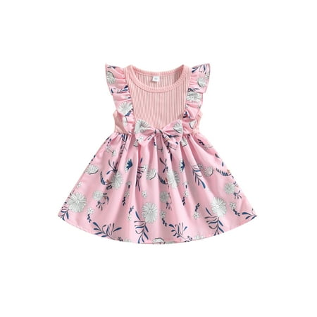 GXFC Baby Kids Girl Summer Dress Fly Sleeve Round Neck Flower Print Bowknot A-line Casual Dress 9M-5T
GXFC Baby Kids Girl Summer Dress Fly Sleeve Round Neck Flower Print Bowknot A-line Casual Dress 9M-5T