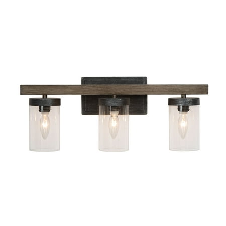 LNC 3-Light Farmhouse Bathroom Vanity Light with Glass Shade