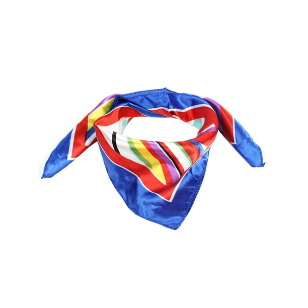 Women Flower Print Polyester Neck Scarves Neckerchief Bandana Colorful-5