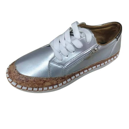 casual shoes for Women Women s Fashion Zipper Pure Color Casual Shoes Flat Large Size Lace Loafers PU Dress Sandals for Women Silver
casual shoes for Women Women s Fashion Zipper Pure Color Casual Shoes Flat Large Size Lace Loafers PU Dress Sandals for Women Silver