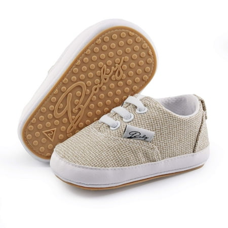 RVROVIC Baby Infant Shoes Canvas Slip-on Sneakers 0-18M