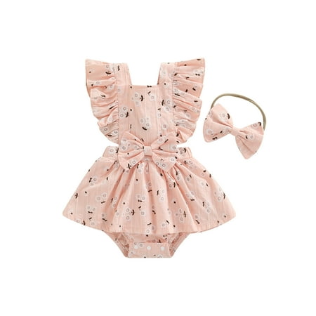 Liliz Baby Girls Summer Romper with Headband Ruffle Flower Romper Infant Bow Triangle Snap Jumpsuit
Liliz Baby Girls Summer Romper with Headband Ruffle Flower Romper Infant Bow Triangle Snap Jumpsuit