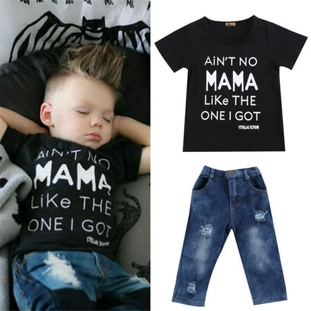 Qtinghua Toddler Infant Baby Boy Clothes Short Sleeve Letter Print T-Shirt Top Denim Pants Ripped Jeans 2Pcs Outfits Black 3-4 Years
Qtinghua Toddler Infant Baby Boy Clothes Short Sleeve Letter Print T-Shirt Top Denim Pants Ripped Jeans 2Pcs Outfits Black 3-4 Years