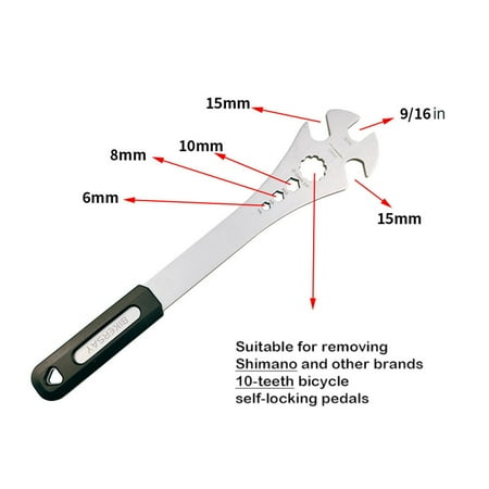 Bicycle Bike Pedal Wrench Extra Heavy Duty Handle Mountain Bike Pedal Removal Tool Spanner - 15/10/8/6mm
Bicycle Bike Pedal Wrench Extra Heavy Duty Handle Mountain Bike Pedal Removal Tool Spanner - 15/10/8/6mm