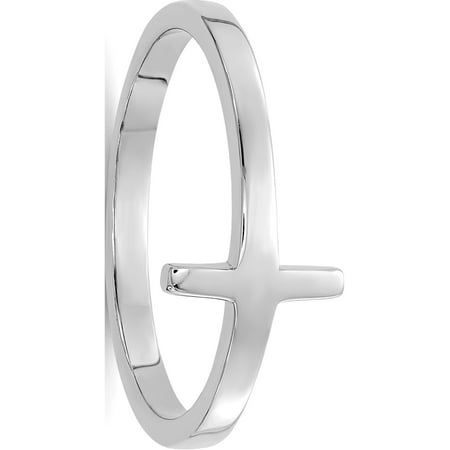 Designer 14K White Gold Sideways Cross Ring Made In United States -Jewelry By Sweet Pea Creations