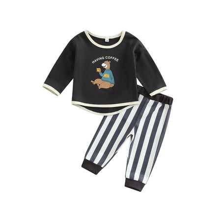 Bagilaanoe 2pcs Toddler Baby Boy Girl Long Pants Set Cartoon Bear Print Long Sleeve T Shirt Tops + Striped Jogger Trousers 12M 18M 24M 3T Infant Casual Fall Outfits
Bagilaanoe 2pcs Toddler Baby Boy Girl Long Pants Set Cartoon Bear Print Long Sleeve T Shirt Tops + Striped Jogger Trousers 12M 18M 24M 3T Infant Casual Fall Outfits