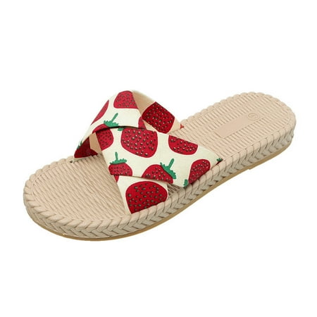 WANYNG Ladies Fashion Strawberry Print Flat Open Toe Casual Beach Slippers Womens Christmas Slippers 8.5 Womens Slides Sandals
WANYNG Ladies Fashion Strawberry Print Flat Open Toe Casual Beach Slippers Womens Christmas Slippers 8.5 Womens Slides Sandals
