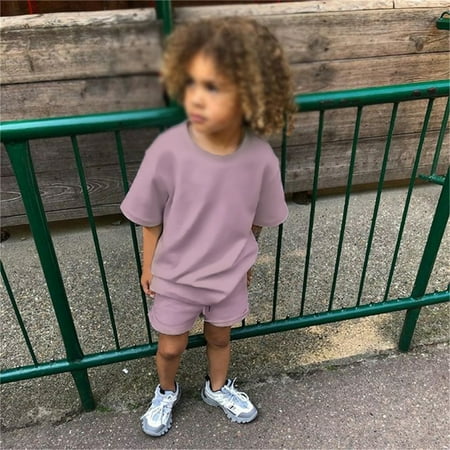 Hunpta Toddler Kids Baby Boys Girls 2 Piece Tracksuit Summer Outfits Solid Short Sleeve T Shirt With Shorts Set
Hunpta Toddler Kids Baby Boys Girls 2 Piece Tracksuit Summer Outfits Solid Short Sleeve T Shirt With Shorts Set
