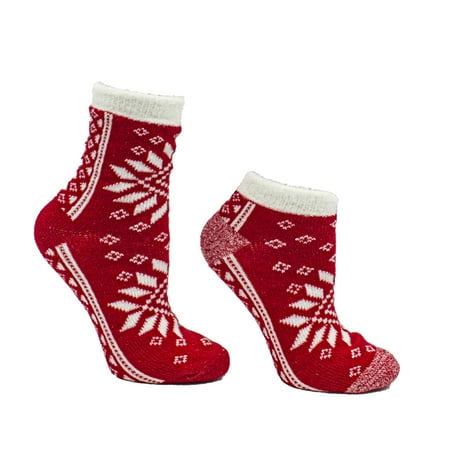 Frost Bound 2 pack double layer socks Rose N Shea butter infused - Red