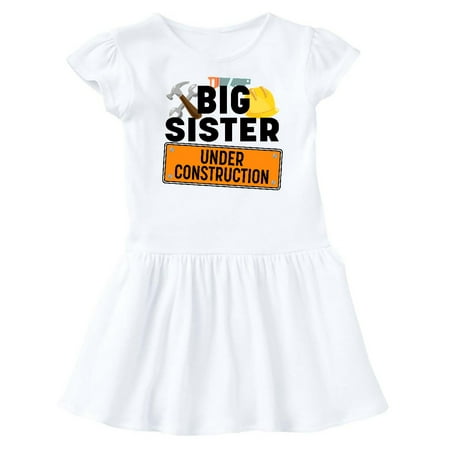Inktastic Big Sister under construction Gift Baby Girl Dress