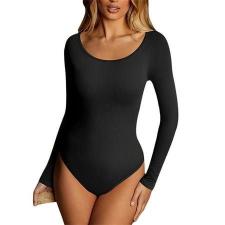 Womens Crew Neck Long Sleeve Bodysuit Stretchy Shapewear Seamless Thong Basic Clothing Jumpsuits
Womens Crew Neck Long Sleeve Bodysuit Stretchy Shapewear Seamless Thong Basic Clothing Jumpsuits