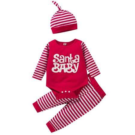 Newborn Baby Girl Boy Christmas Santa Baby Striped Romper Pants Hat Outfits Set Clothes
Newborn Baby Girl Boy Christmas Santa Baby Striped Romper Pants Hat Outfits Set Clothes