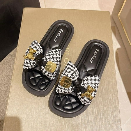 Soft-soled Flat Slippers With Bowknot Design Non-slip Style Small Fragrance Slippers
Soft-soled Flat Slippers With Bowknot Design Non-slip Style Small Fragrance Slippers