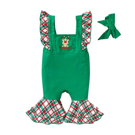 BSDHBS Girls Jumpsuits & Rompers Toddler Girls Christmas Sleeveless Ruffles Deer Embroidered Romper Bell Bottoms Flare Jumpsuit Headbands Set Green Size 80
BSDHBS Girls Jumpsuits & Rompers Toddler Girls Christmas Sleeveless Ruffles Deer Embroidered Romper Bell Bottoms Flare Jumpsuit Headbands Set Green Size 80