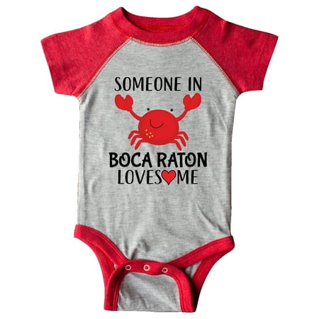 Inktastic Someone in Boca Raton Loves Me Gift Baby Boy or Baby Girl Bodysuit