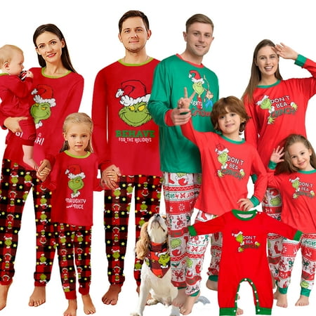 LUXI Family Christmas Pajamas Matching Sets Cute Printed Top + Plaid Pants Sleepwear Holiday PJs for Women/Men/Kids/Couples
LUXI Family Christmas Pajamas Matching Sets Cute Printed Top + Plaid Pants Sleepwear Holiday PJs for Women/Men/Kids/Couples
