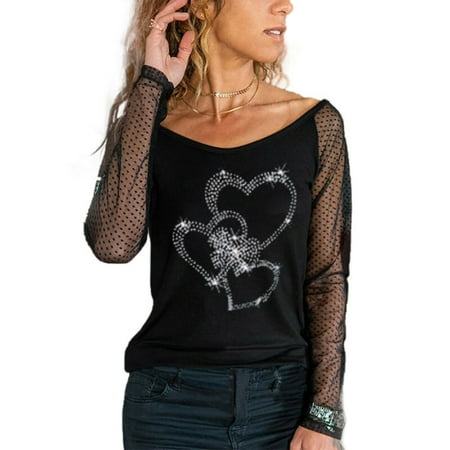 Women s T Shirt Love Diamond Plain Mesh Patchwork Cold Shoulder One Shoulder Sexy Tops Three Hearts XXXL
Women s T Shirt Love Diamond Plain Mesh Patchwork Cold Shoulder One Shoulder Sexy Tops Three Hearts XXXL