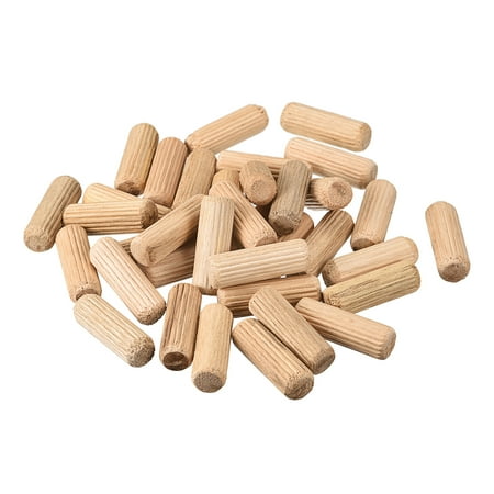 Wooden Dowel Pins 100 Pack 10x30mm Fluted Beveled Ends Wood Dowel Pegs
