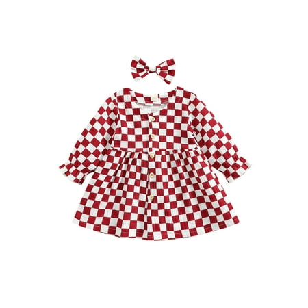 Bagilaanoe Toddler Baby Girl Plaid Dress Long Sleeve A-line Button-Down Dresses + Hairpin 6M 12M 18M 24M 3T 4T Casual Swing Tunic Tops
Bagilaanoe Toddler Baby Girl Plaid Dress Long Sleeve A-line Button-Down Dresses + Hairpin 6M 12M 18M 24M 3T 4T Casual Swing Tunic Tops
