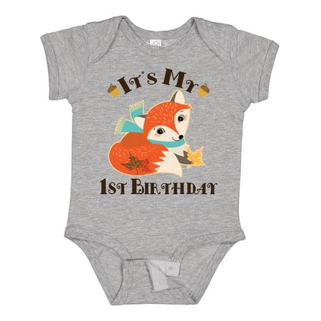 Inktastic 1st Birthday Woodland Fox Gift Baby Boy or Baby Girl Bodysuit