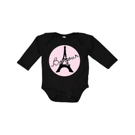 Inktastic Bonjour Gift Baby Girl Long Sleeve Bodysuit
