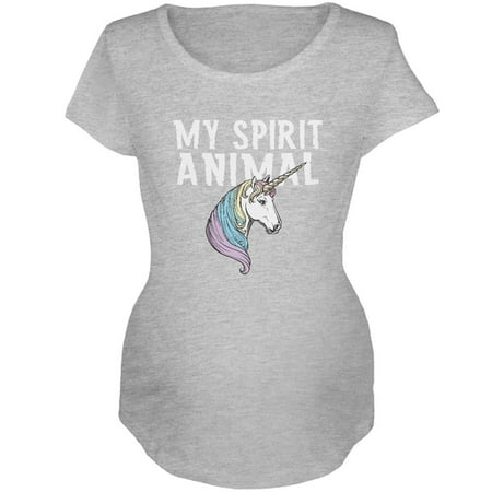 My Spirit Animal Unicorn Maternity Soft T Shirt Heather LG