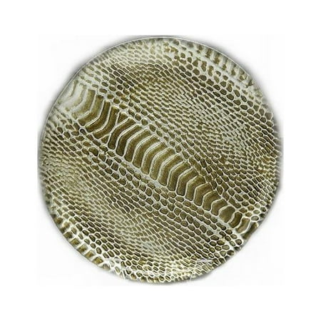 SNAKESKIN 8.5 SILVER/BROWN GOLD DESSERT PLATE