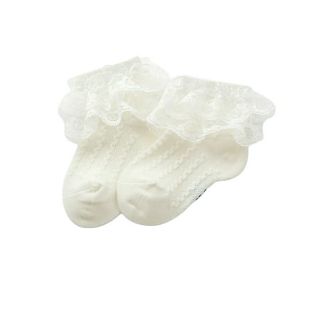 Woshilaocai Baby Girls Lace Princess Socks Double Layer Ruffle Frill Hosiery
