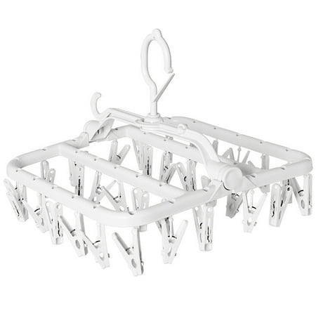 Foldable Clip Hangers with32 Drying Clips Underwear Hanger with Clips Plastic Laundry Clip and Drip Drying Hanger for Socks Bras Lingerie Clothes Sturdy White
Foldable Clip Hangers with32 Drying Clips Underwear Hanger with Clips Plastic Laundry Clip and Drip Drying Hanger for Socks Bras Lingerie Clothes Sturdy White
