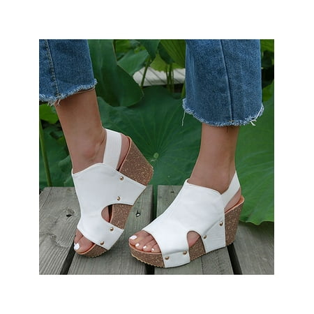 Zodanni Ladies Wedge Sandals Ankle Strap Platform Sandal Thick Sole Wedges Shoes Beach Shoe Summer Non-Slip Peep Toe White 11
Zodanni Ladies Wedge Sandals Ankle Strap Platform Sandal Thick Sole Wedges Shoes Beach Shoe Summer Non-Slip Peep Toe White 11