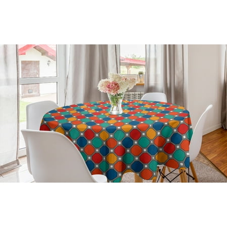 Geometric Round Tablecloth Design of Hexagonal Pattern Colorful Composition with Octagons and Square Shapes Circle Table Cloth Cover for Dining Room Kitchen Decor 60 Multicolor by Ambesonne
Geometric Round Tablecloth Design of Hexagonal Pattern Colorful Composition with Octagons and Square Shapes Circle Table Cloth Cover for Dining Room Kitchen Decor 60 Multicolor by Ambesonne